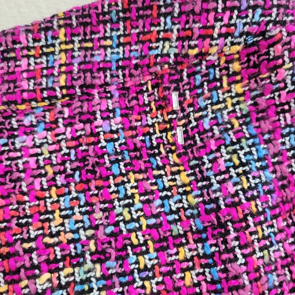 Blush Noir Bright Multicolor Tweed Women's Wrap Skirt Size Small - Picture 9 of 13